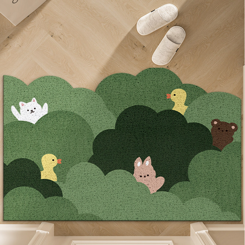 小清新绿色可裁剪耐脏进门入户地垫2025新款玄关丝圈地毯蹭土脚垫,居家布艺,家用脚垫,淘宝优惠券,粉丝福利购,淘宝优惠卷