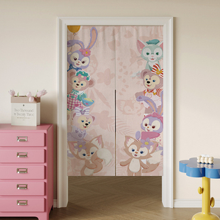 卡通门帘隔断帘女生卧室半帘防窥隐私通风遮挡帘子免打孔布帘挂帘