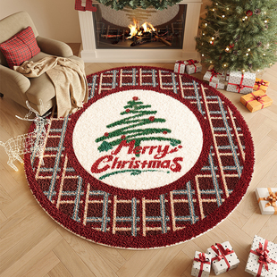 圣诞装饰氛围感地毯客厅卧室床边衣帽间椅子摇椅防滑地垫家用脚垫