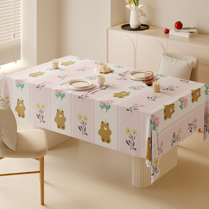 卡通桌布防水防油免洗书桌ins长方形餐桌布轻奢高级茶几桌垫台布