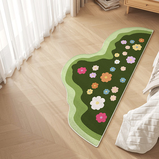 绿草地苔藓客厅地毯儿童卧室小清新床边毯可爱毛绒田园风绿色地垫