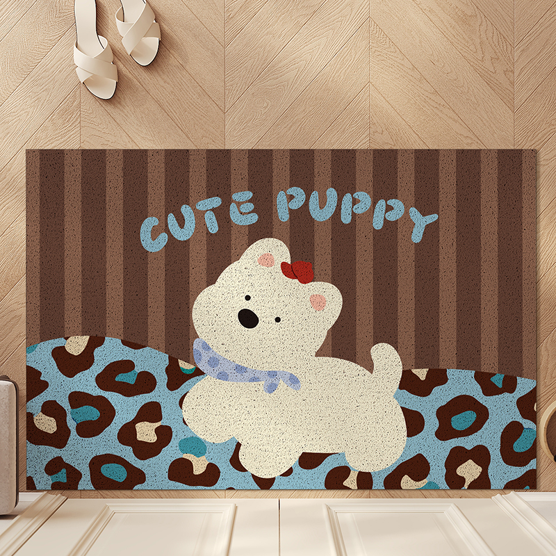 卡通喜庆入户门地垫新年除尘耐脏防滑丝圈门口门垫可裁剪家用脚垫