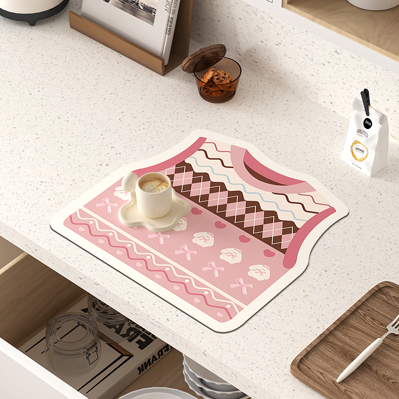 费尔岛厨房台面沥水垫餐具台布碗盘杯垫桌面吸水防滑耐脏餐桌垫子