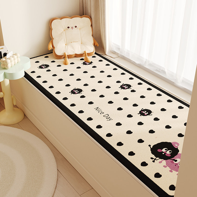 卡通飘窗垫窗台垫公主风仿羊绒2025新款冬季主卧室阳台毛绒坐垫