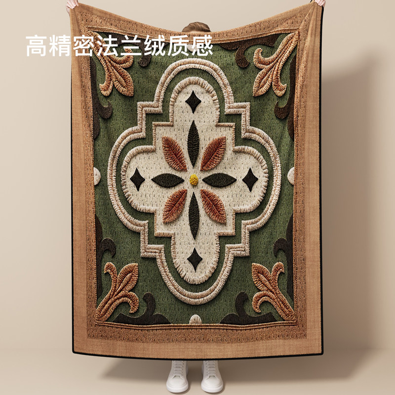 中古风毛毯客厅办公室午睡毛绒毯图片