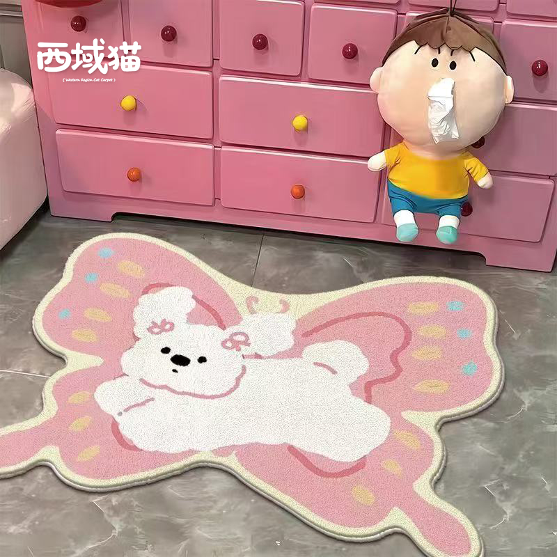 卡通仿羊绒浴室地垫卫生间厨房厕所门口吸水防滑地毯耐脏家用脚垫