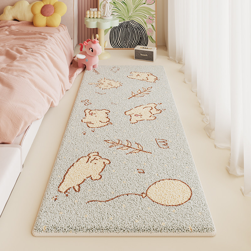 线条小狗床边毯卡通卧室地毯家用儿童房床前仿羊绒毛绒加厚脚垫子,居家布艺,地毯,淘宝优惠券,粉丝福利购,淘宝优惠卷