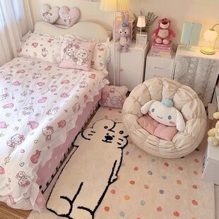 翘腿兔砸卧室床边毯加厚地垫主卧室地毯床前脚垫茶几毯客厅沙发毯