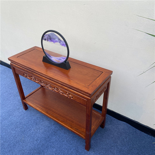 70实木盆景架方形鱼缸桌奇石桌窄边桌花架中式边角几茶几桌子边几