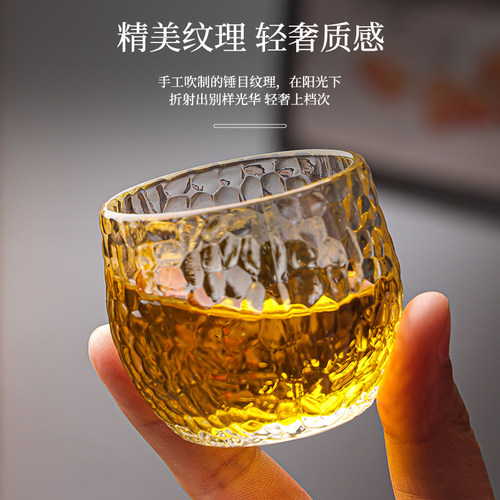 扳指杯加厚主人杯不烫手ins家用喝水泡茶杯子透明玻璃功夫茶水杯