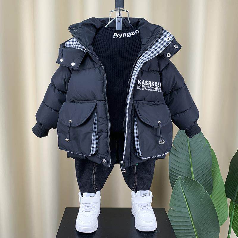 男童棉服加厚外套2024新款儿童羽绒棉袄冬装宝宝帅气时髦男孩衣服
