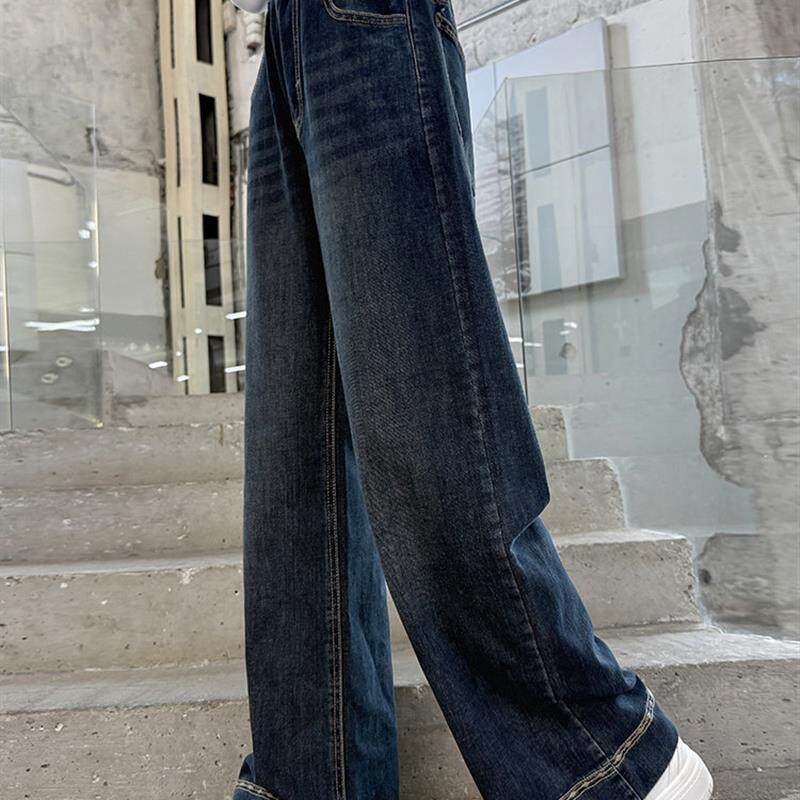 女童裤子秋冬款2025新款秋装大童刺绣压花窄版直筒儿童秋季牛仔裤