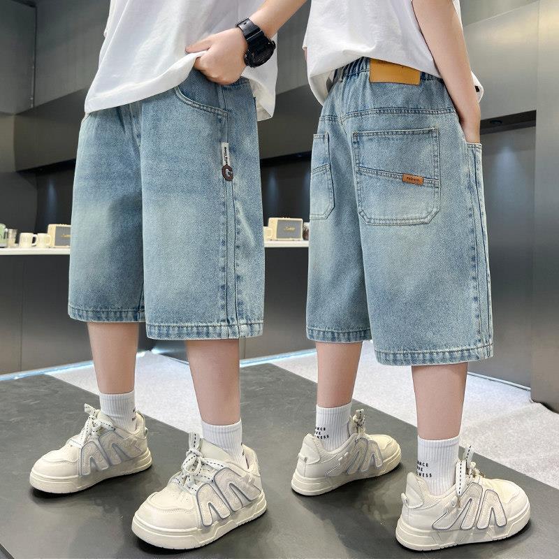 男童牛仔短裤夏季薄款2026新款儿童夏装裤子宽松男孩五分五分裤洋