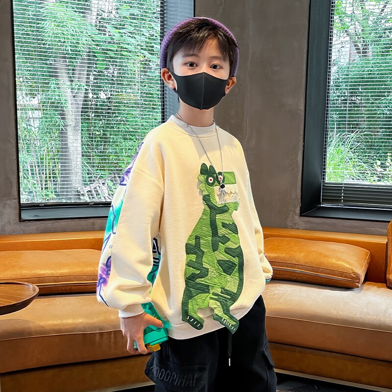 儿童装男童春装卫衣2023新款春秋款中大童炸街男孩春季上衣帅气潮