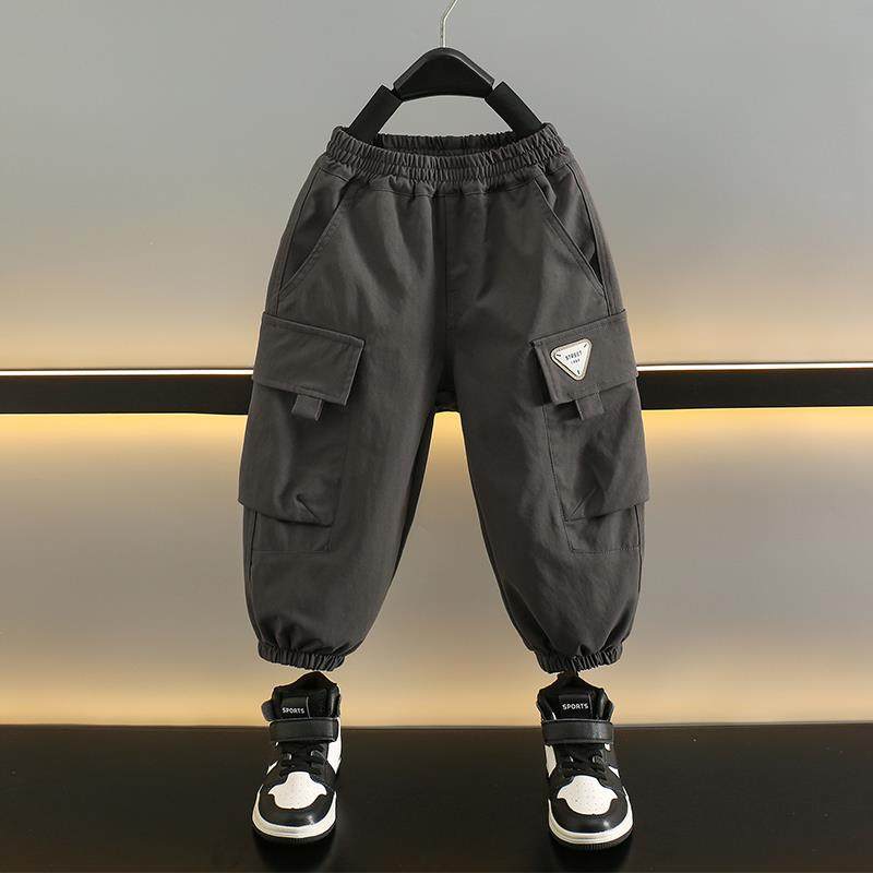 男童裤子春秋款2025新款儿童工装裤男宝宝春季休闲裤潮牌痞帅长裤