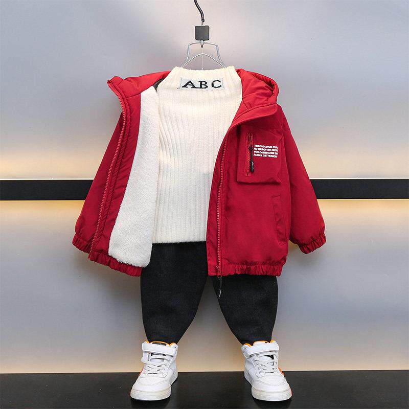 男童棉袄外套过年帅气宝宝冬季儿童装棉衣小男孩冬装加绒加厚棉服