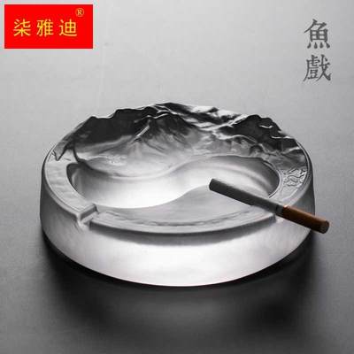 新款日式水晶玻璃时尚个性烟灰缸酒吧会所创意灰皿客厅家用潮流烟