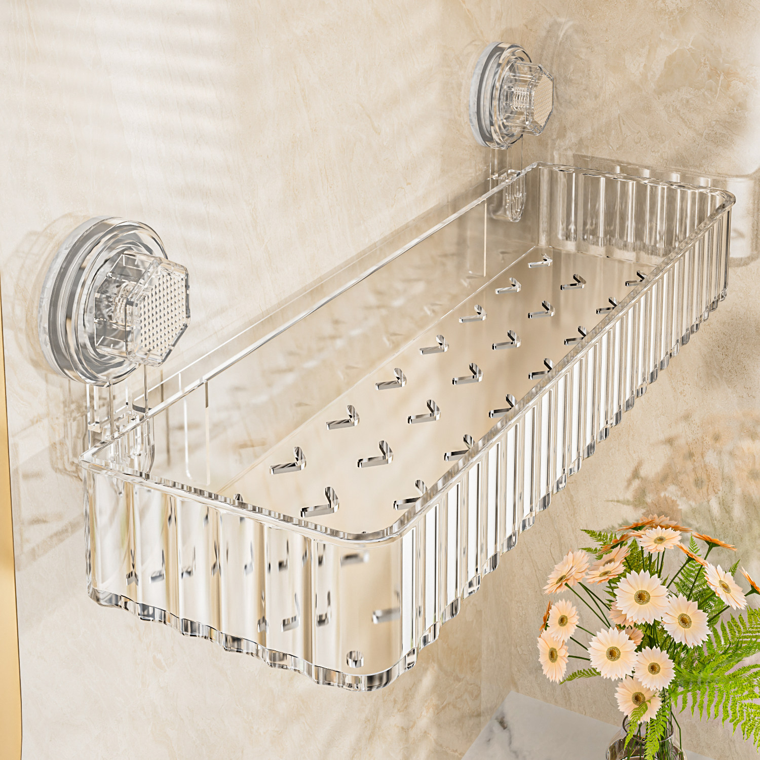 亚克力卫生间置物架浴室厕所吸盘壁挂墙上化妆品收纳架免打孔架子,家装主材,卫浴置物架,淘宝优惠券,粉丝福利购,淘宝优惠卷