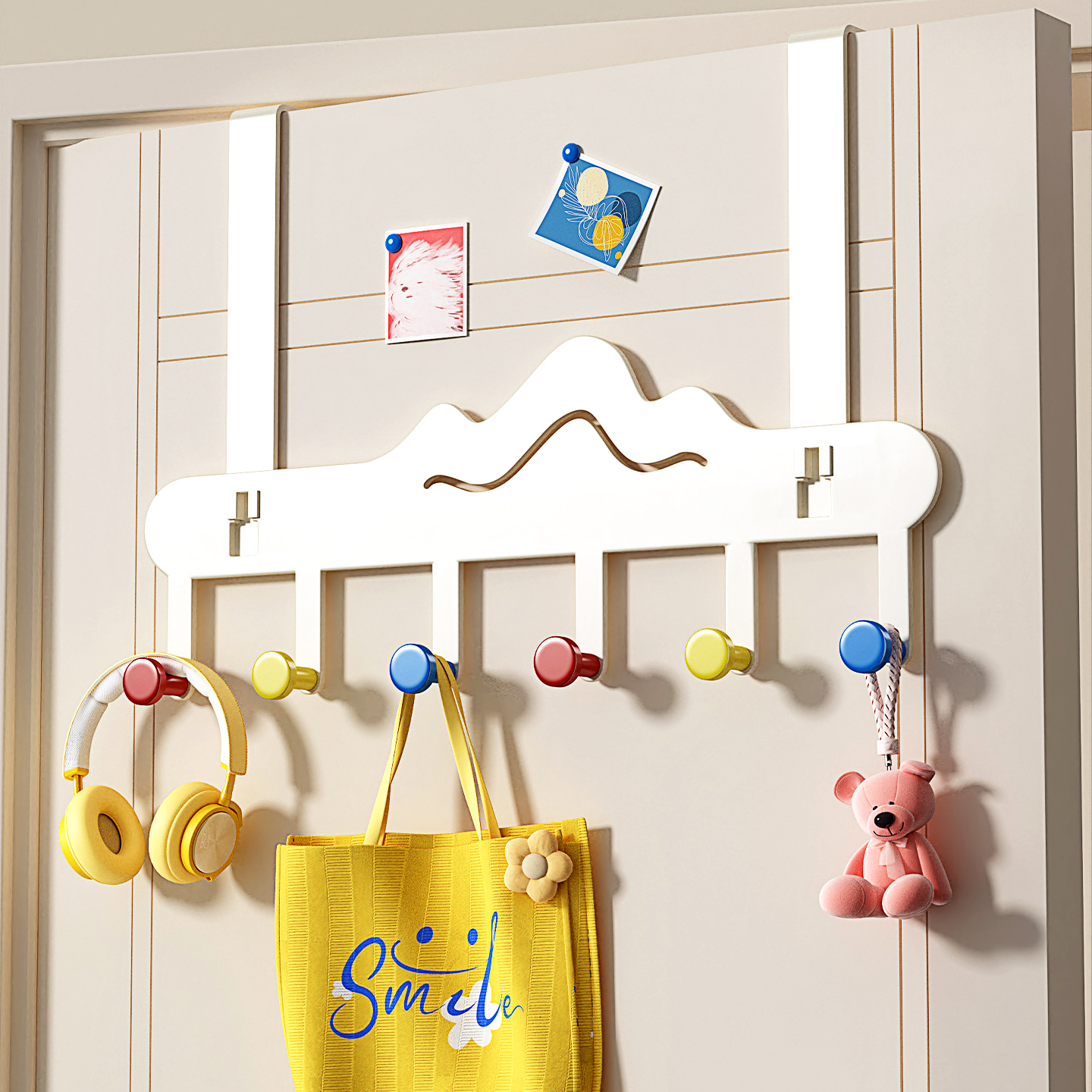 多巴胺门后置物架免打孔挂衣钩