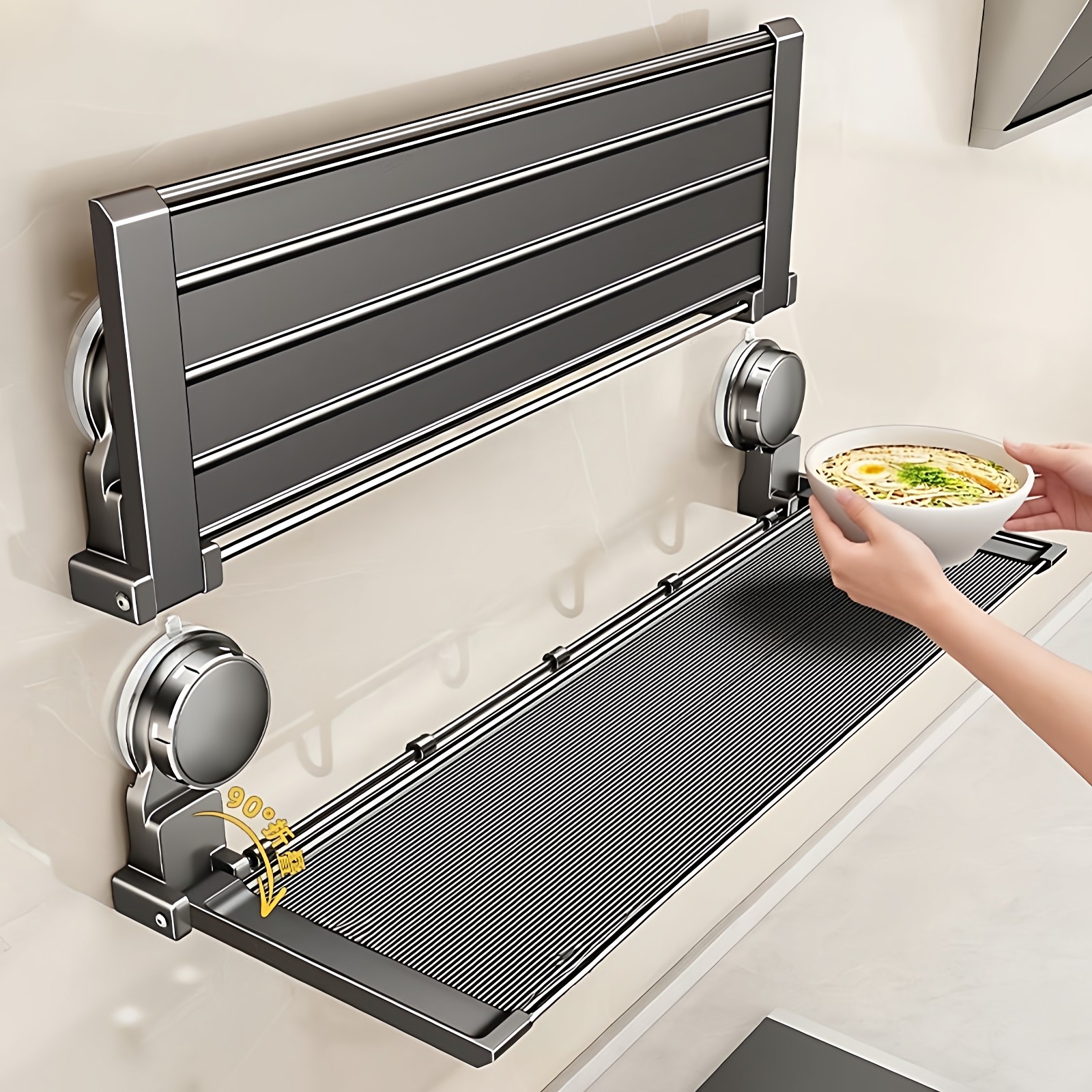 吸盘可折叠厨房备菜置物架多层隐形配菜盘多功能壁挂收纳放菜架子,厨房/烹饪用具,厨房置物架/置物柜/角架,淘宝优惠券,粉丝福利购,淘宝优惠卷