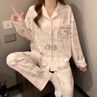 磨毛海岛绒睡衣女款Hellokitty长袖甜美可爱秋冬季新款德绒家居服