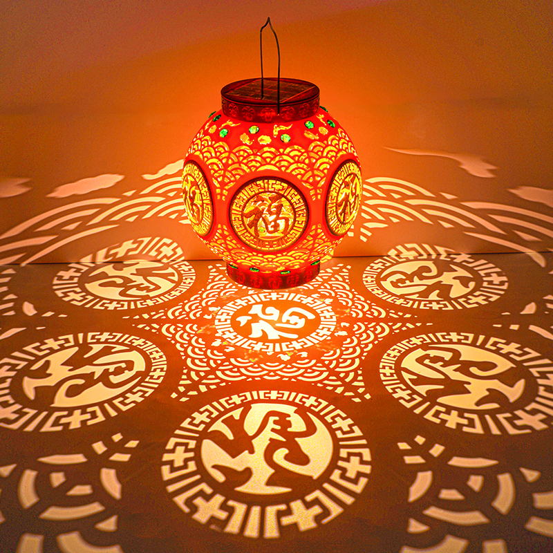 太阳能红灯笼过新年春节元宵庭院挂饰氛围灯家用阳台户外装饰吊灯