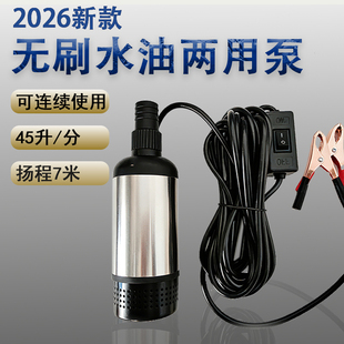 无刷电机电动抽水泵12V潜水泵浇菜抽水泵24v 柴油泵无人机加药泵