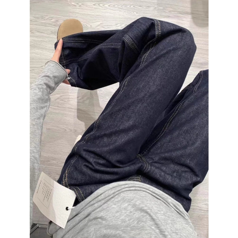 旗舰官网复古牛仔裤加绒宝藏赛尔美式垂感九分UR阔腿裤冬季冰丝阔