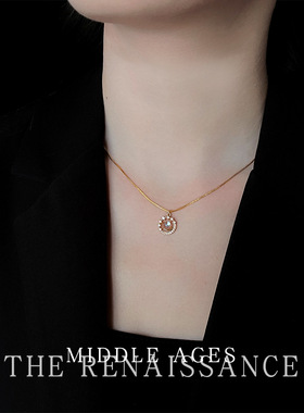 vintage轻中古风星球锆石项链小众设计轻奢锁骨链高级感时尚项饰