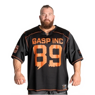 GASP宽松T恤男士健美五分袖健身大码透气力量举训练短袖运动半袖