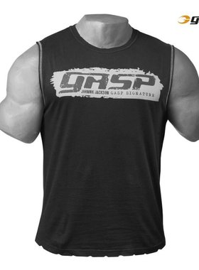 GASP美式背心男健身吸汗复古健美宽松大码运动无袖T恤训练服坎肩