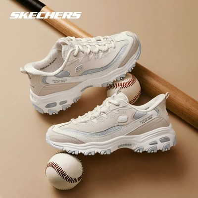 斯凯奇闪穿鞋女鞋奶茶熊2025新款厚底增高老爹鞋运动休闲鞋150537