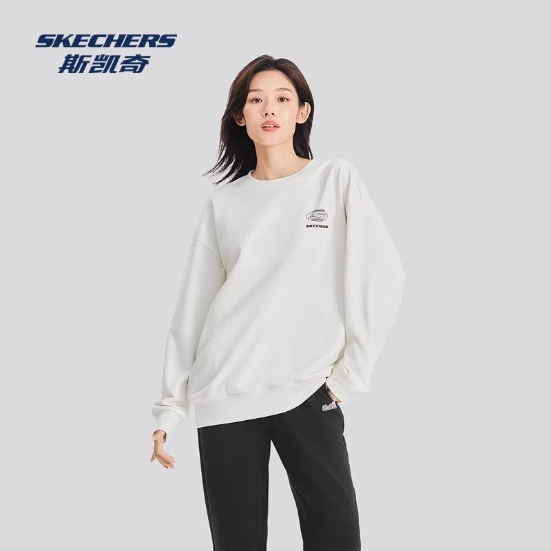 Skechers斯凯奇男女同款运动卫衣2025年春秋新款圆领针织L324U060