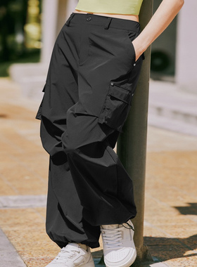 Skechers斯凯奇工装裤女2025夏季休闲百搭束脚速干长裤L124W053