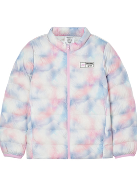 Skechers斯凯奇新款男女童舒适保暖耐穿梭织短款羽绒外套P424K057