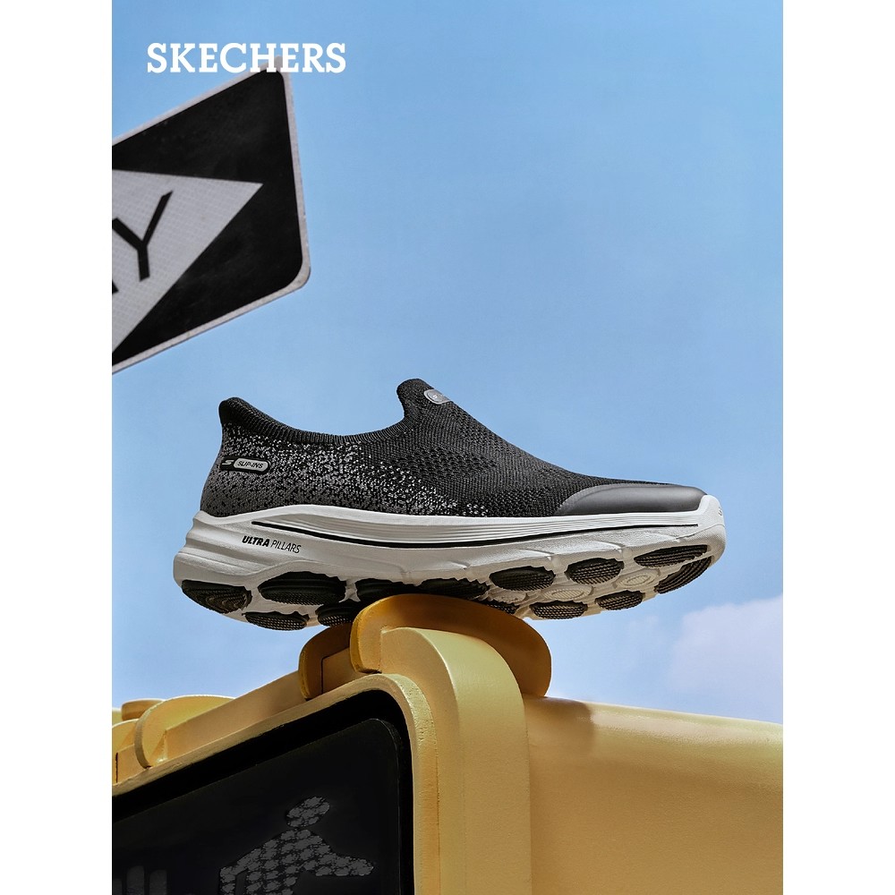 Skechers/斯凯奇GoWalk8闪穿健步鞋一脚蹬增高鞋厚底休闲女125926