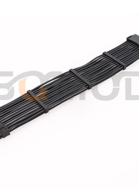 SQC7-24Pin电源延长线 ATX主板24针主板供电加长线 电脑电源24针线材 24针公母线 198芯特软硅胶线黑色线黑壳