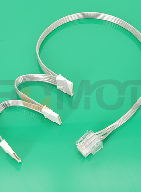 PSU145-振华LEADEX冰山金蝶模组电源线九宫格模块线 SATA 15PIN 硬盘供电线 透明排线 玩家线材 直头180度