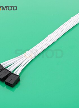 SQC47显卡NVIDIA12+4针12VHPWR转3个PCi-E GPU 8针图形视频卡3x8针PCIE 5.0电缆RTX3090Ti电源适配器延长线白