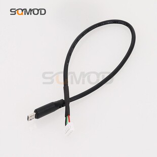 SQE5触摸屏线MICRO数据线转PH2.0 小4Pin转MICRO 触摸屏端子测试线 26AWG加粗线带屏蔽抗干扰 30-50-100cm