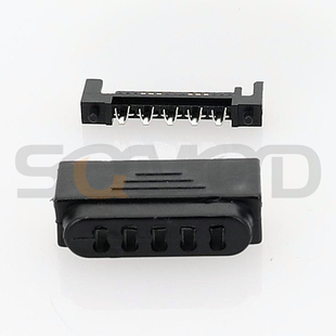 L29-sata插头5孔 SATA公头 SATA公插座 串口15P 电源 连接器 装配外壳 电源硬盘连接器公头 焊接保护壳