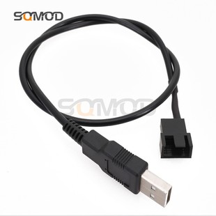 USB转小3p USB转小4Pin 机箱风扇转接线 5V转12V 1米 风扇转接线