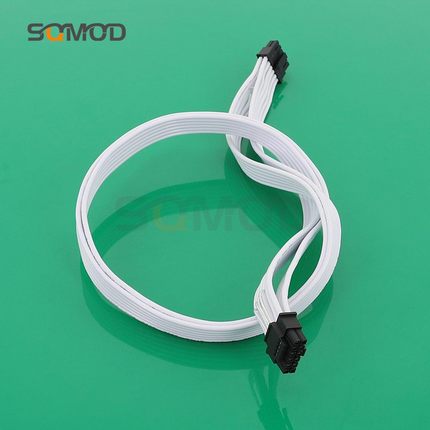 SQC36直连原生12+4PIN原生PCIE5.0 ATX3.0模组线3090TI/4090显卡供电线 16PIN对16PIN 公对公 16AWG白色并线