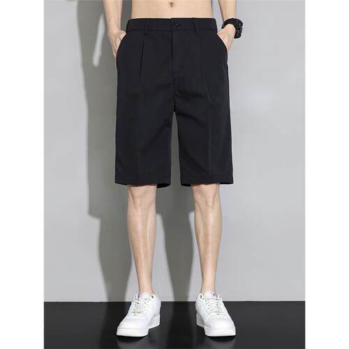 黑色西装短裤男士夏季冰