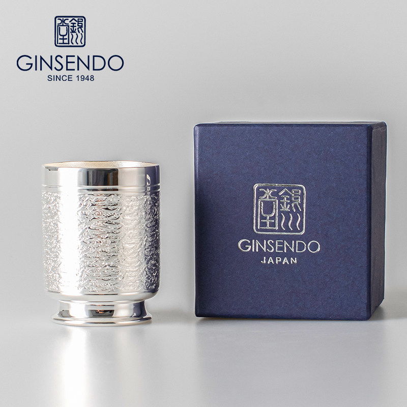 日式清酒杯日本进口银川堂手工纯银酒具高端烈酒杯轻奢一两白酒杯