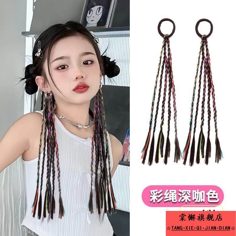 儿童假发辫子女童高马尾麻花辫橡皮筋头绳发圈甜酷拳击辫皮筋发饰