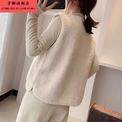 仿羊羔绒马甲女款2025新款秋冬皮毛一体马夹短款百搭坎肩背心外套