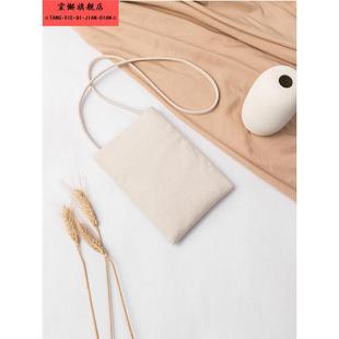 元本良厂纯色帆布手机包女斜挎通勤款简约百搭ins风休闲小方包