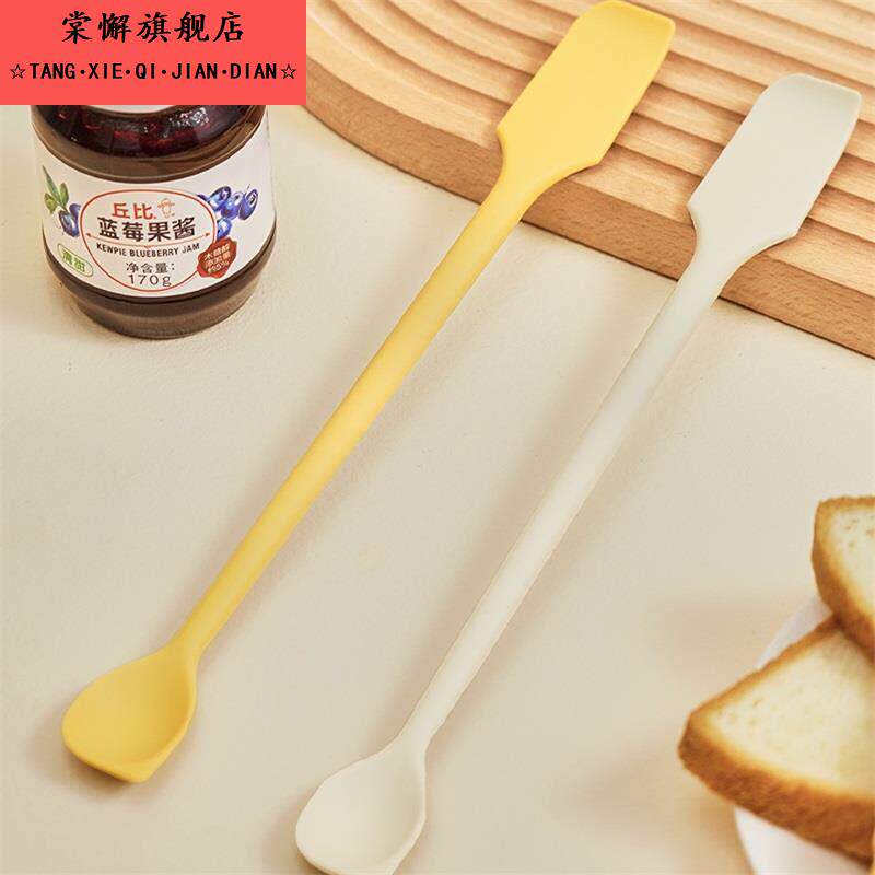 日本食品硅胶双头刮刀搅拌勺调酒棒奶粉蜂蜜耐高温长柄果酱搅拌棒