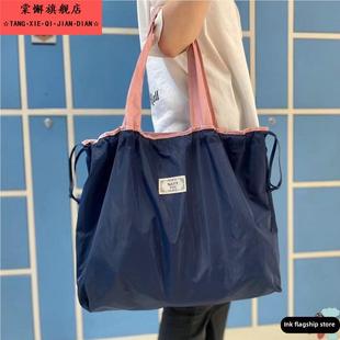 澡堂洗澡拎包装衣服大容量加厚抽绳手提布袋子时尚外出便携单肩